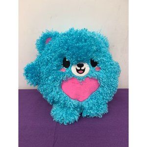 Pikmi Pops Moose Blue Pink Heart Embroidered Face 8 Inch Round Plush Stuffed Ani